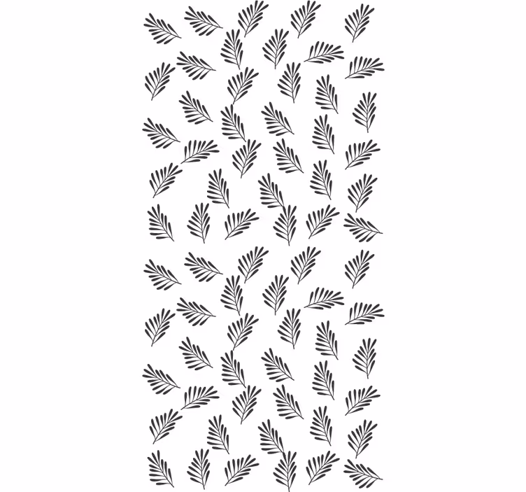 Leafy black and white motif blind flowers - TenStickers