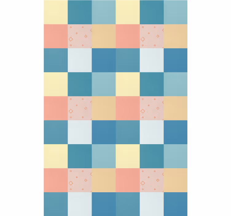 Pattern roller blind in colorful square design - TenStickers