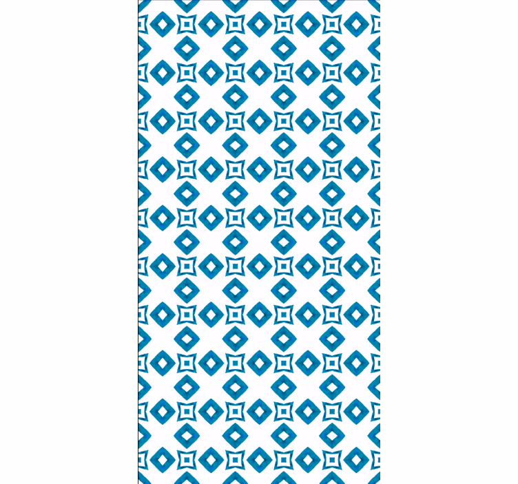 Geometric blue pattern blinds in a kitchen - TenStickers