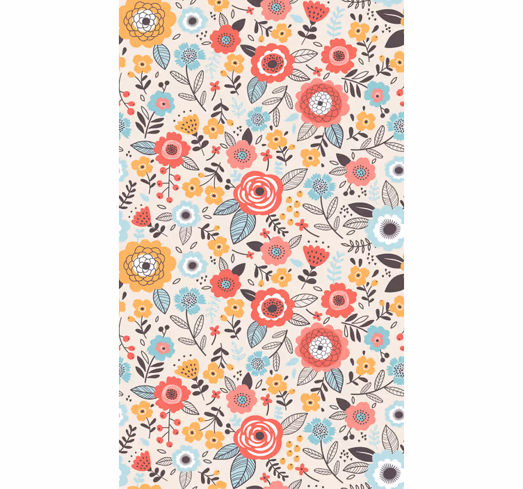 Vibrant Botanical Arrangement blind flowers - TenStickers