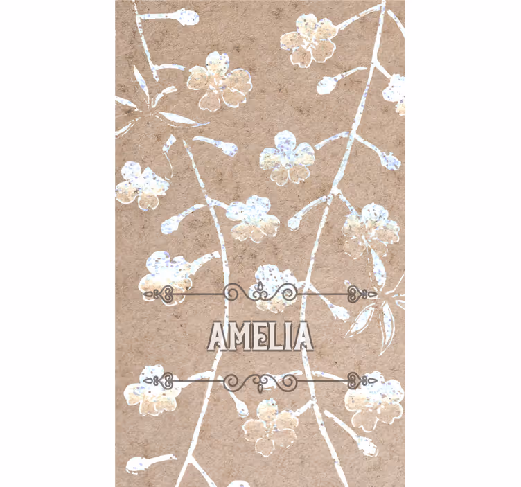 Beige floral design with name blind master bedroom - TenStickers