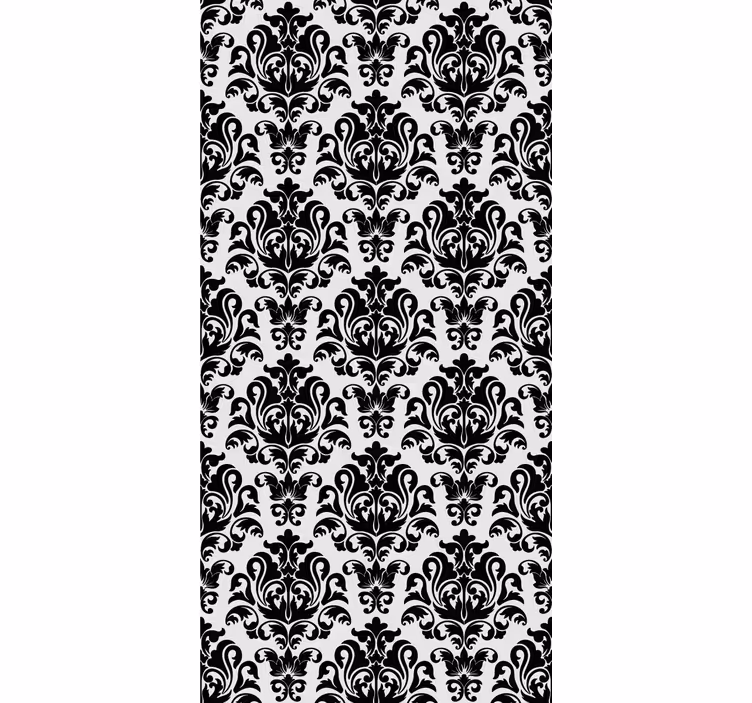Black and white floral pattern classic blind - TenStickers