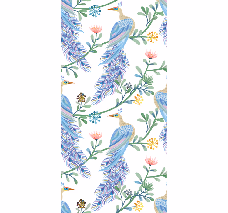 Peacock With Flowers blind flowers - TenStickers