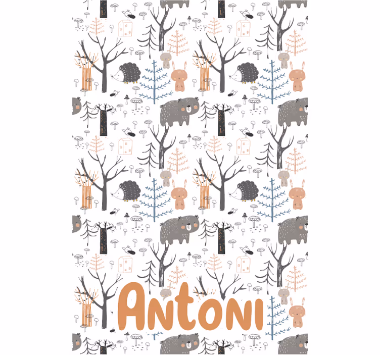 Nordic animals with name blind kids - TenStickers