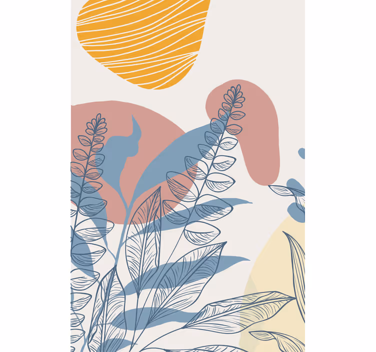 Abstract Leaf Patterns blind flowers - TenStickers