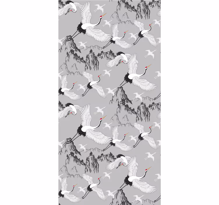 Elegant cranes and peaks more animal blind - TenStickers