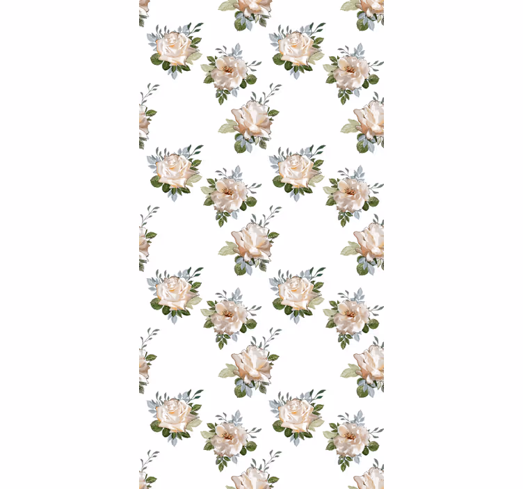 Delicate white arrangement floral blind - TenStickers