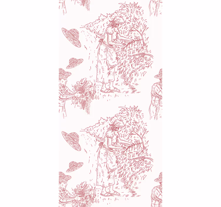 Harvest Scene Illustration blind flowers - TenStickers