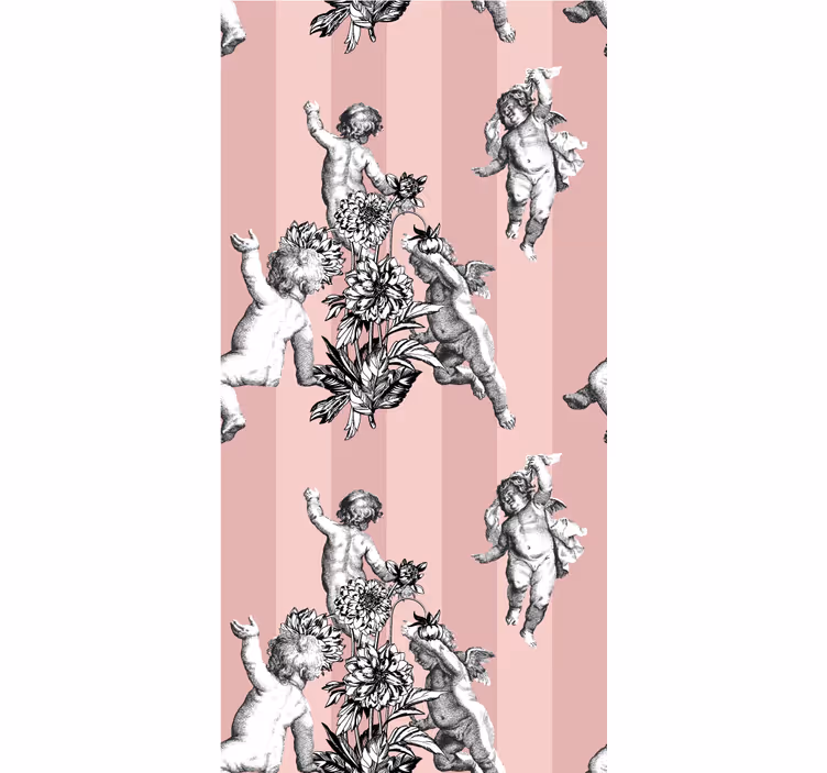 Cherubs with flowers classic blind - TenStickers