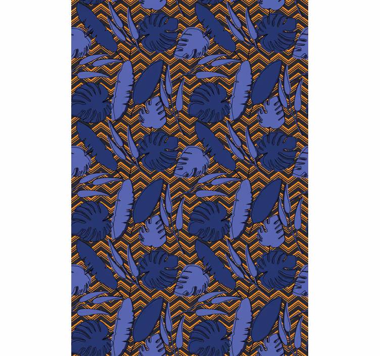 Blue tropical pattern blind flowers - TenStickers
