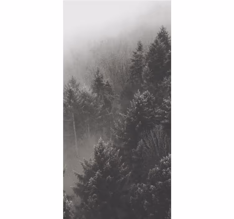 Grey forest silhouette blind trees - TenStickers