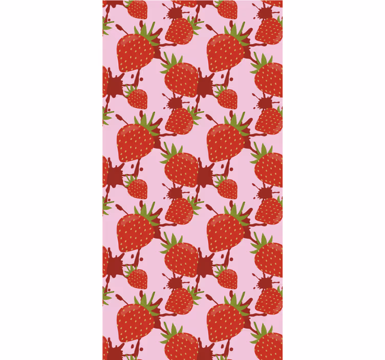 Strawberry Splash Pattern blind fruit - TenStickers