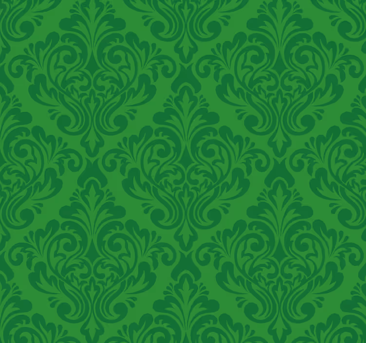 Floral damask Green roller blind - TenStickers