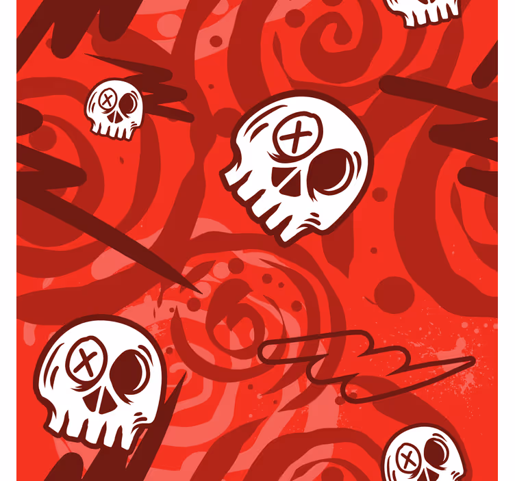 red graffiti with skulls Teen blind - TenStickers