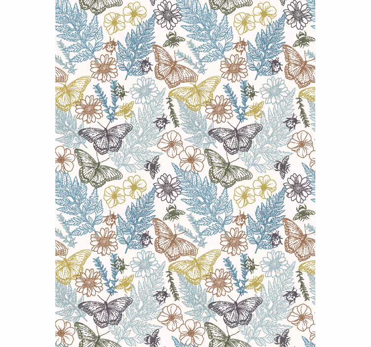 floral butterflies Butterfly blind - TenStickers