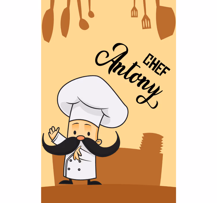 Personalized Chef blinds in a kitchen - TenStickers