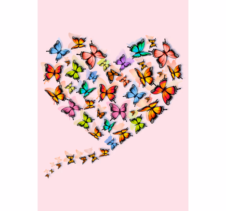 Heart design Butterflies blind - TenStickers