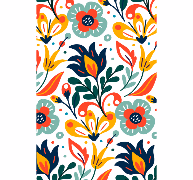 Botanical Motif Print blind flowers - TenStickers