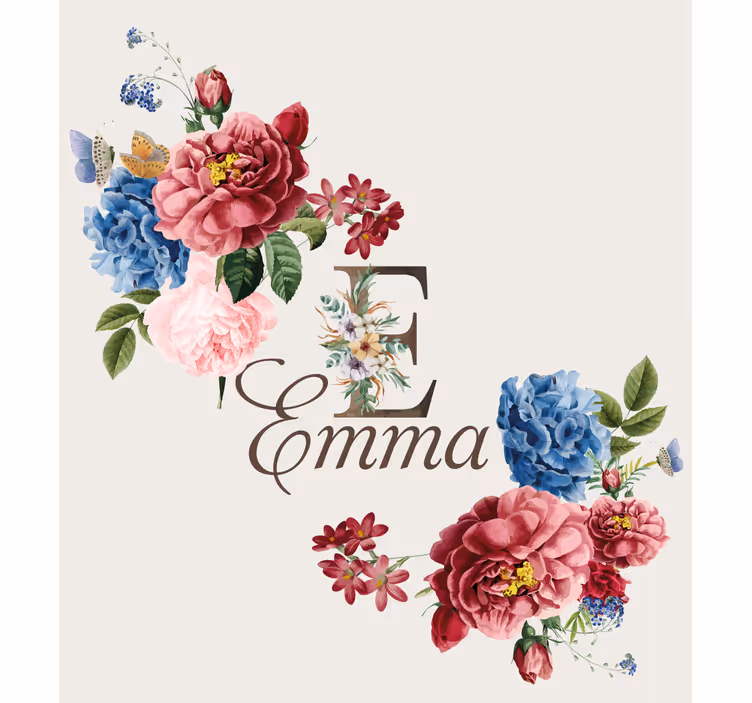 Floral initial custom made blind  - TenStickers