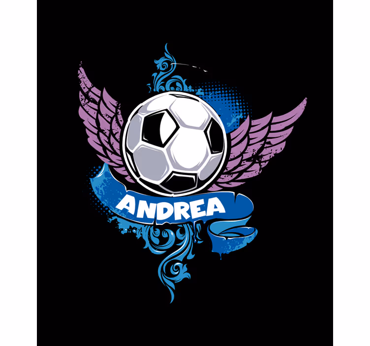 Flying ball with name football roller blind - TenStickers