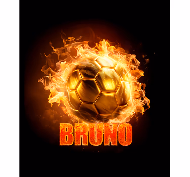 Golden ball on fire football roller blind - TenStickers