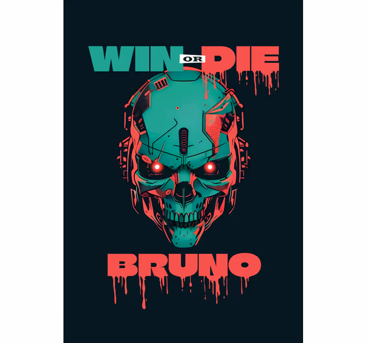 Cyber skull with name roller blind - TenStickers