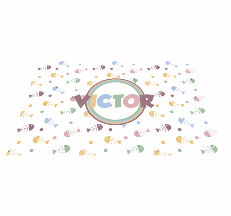 Fishbones and name placemats - TenStickers