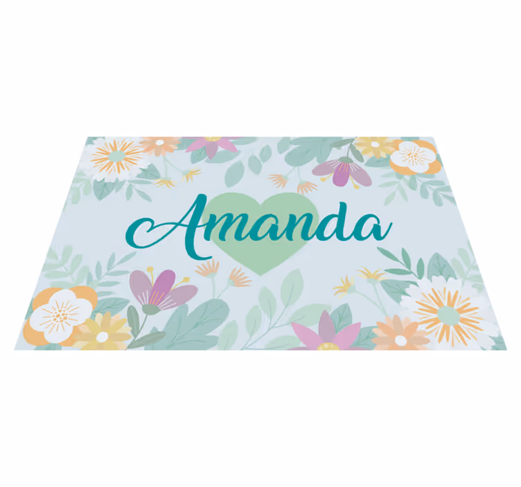Personalisable placemats flower heart amanda - TenStickers