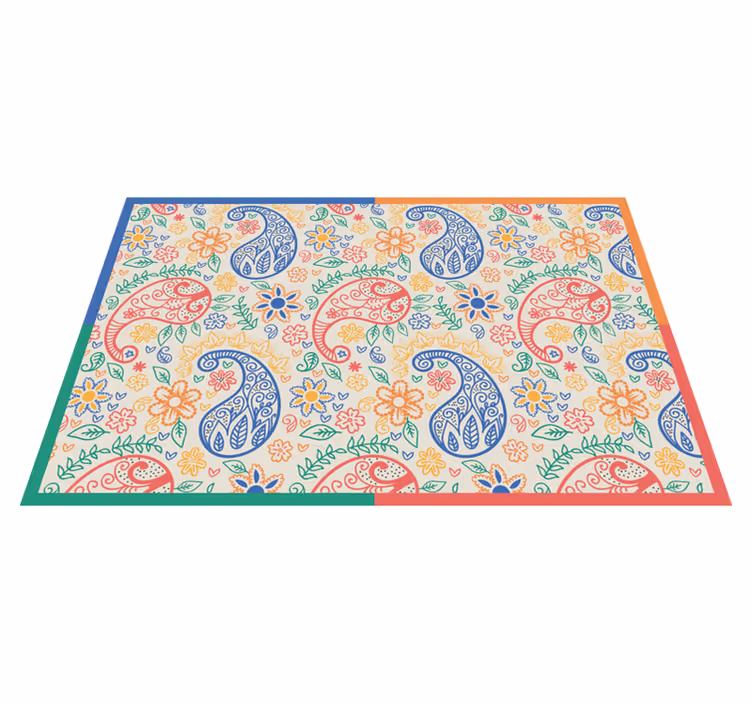 Textured placemats colorful paisley design - TenStickers