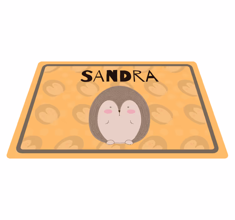 Children placemats adorable hedgehog design - TenStickers