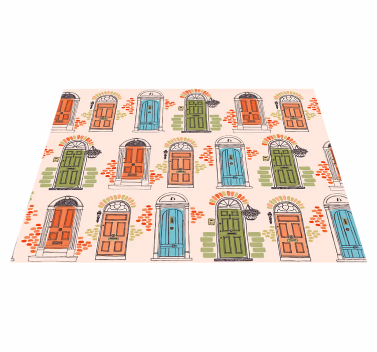Original placemats colorful door designs - TenStickers