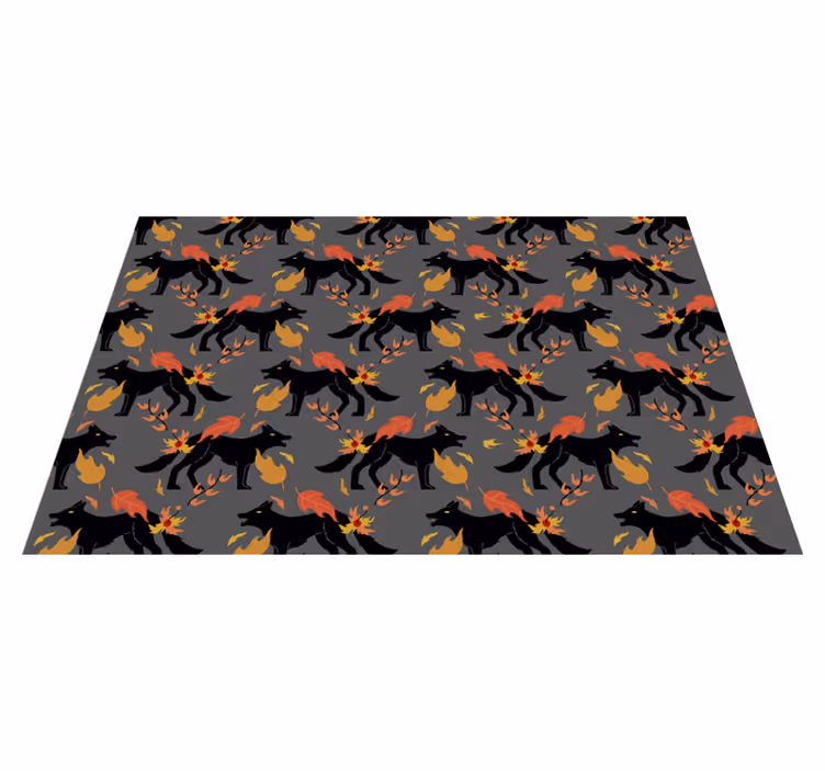 Halloween placemats foxes with flames design - TenStickers
