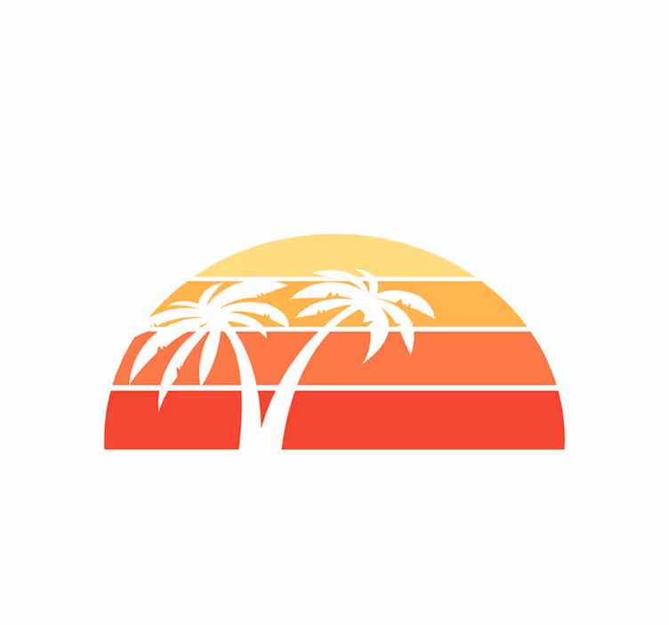 Original placemats tropical dusk scene - TenStickers