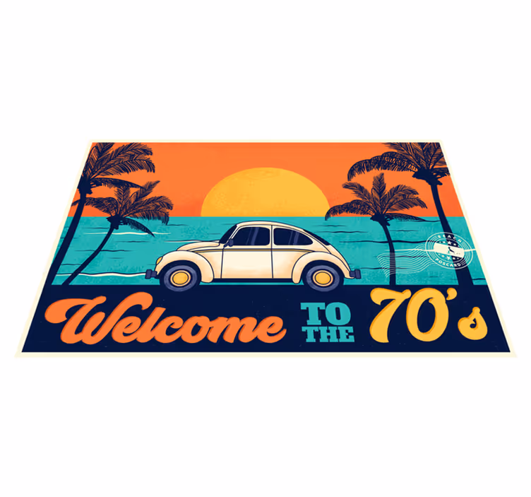 Elegant placemats retro 70s beach vibes - TenStickers