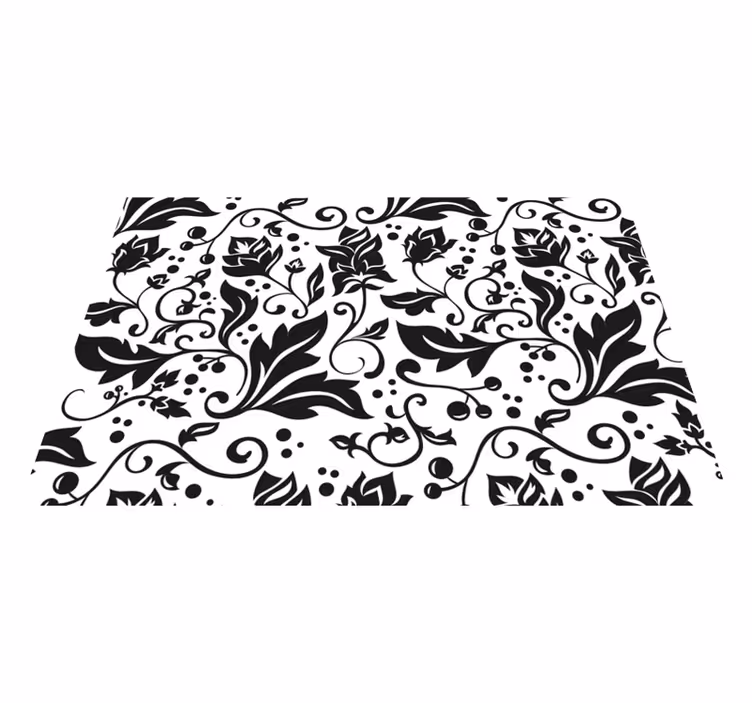Textured placemats floral black design - TenStickers