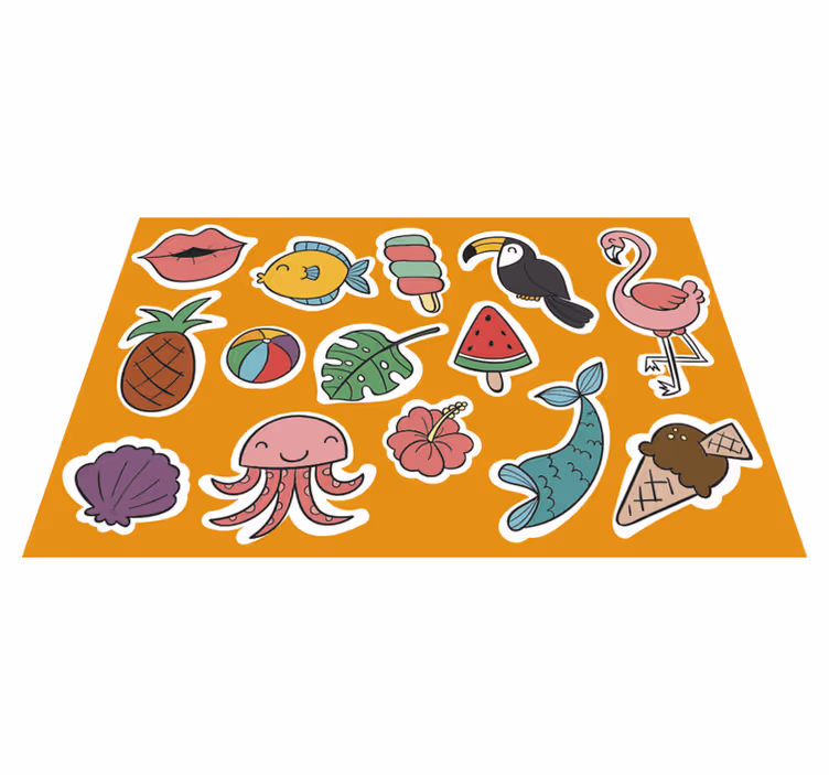 Children placemats colorful tropical designs - TenStickers