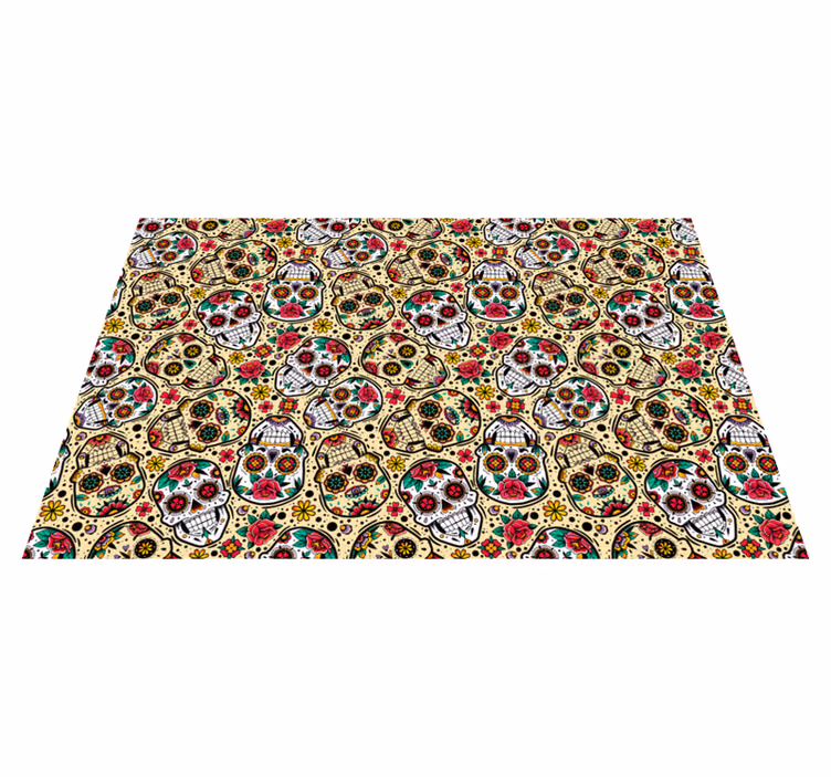 Halloween placemats colorful skull design - TenStickers