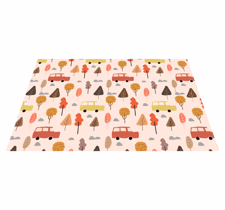Children placemats colorful car trees - TenStickers