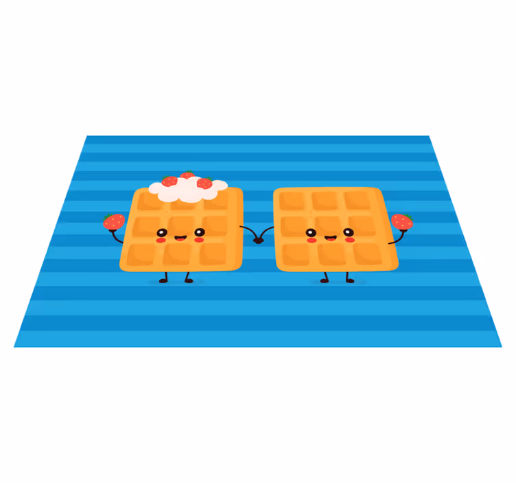 Happy waffle friends children placemats - TenStickers