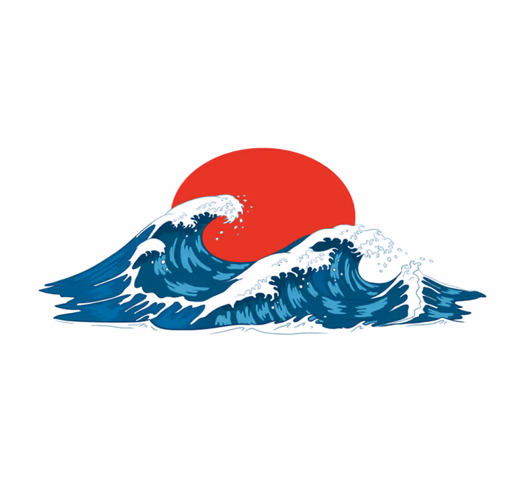 Original placemats waves and rising sun - TenStickers