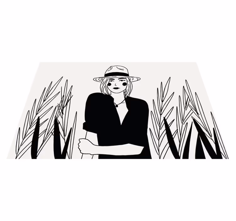 Original placemats stylish woman illustration - TenStickers