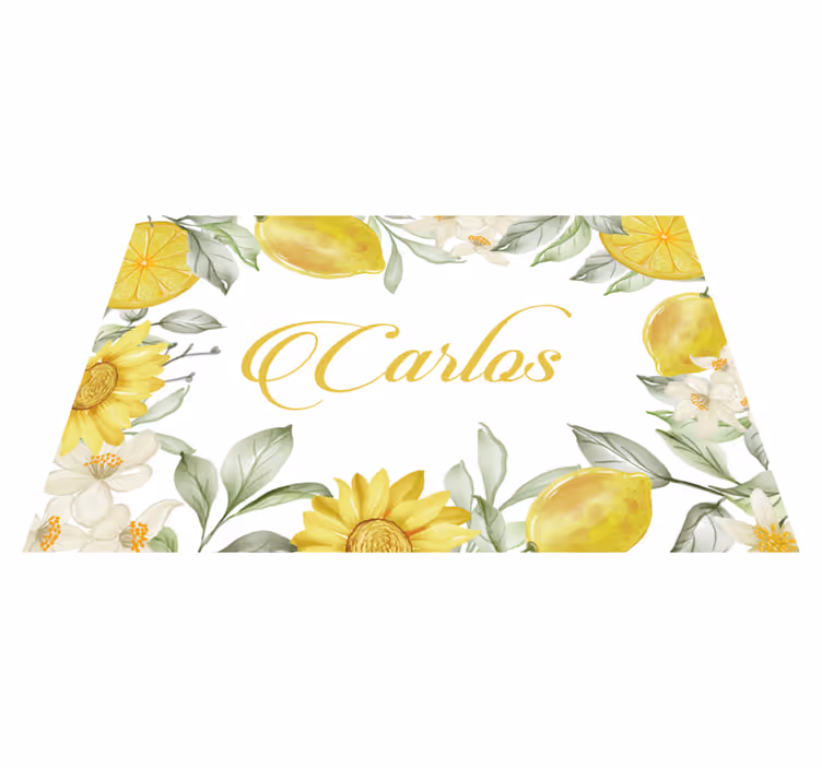 Personalisable placemats lemon floral design - TenStickers