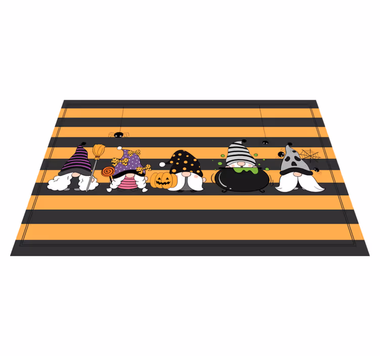 Halloween placemats gnome halloween hats - TenStickers