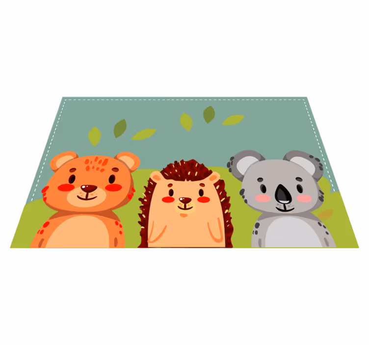 Children placemats cute animal friends - TenStickers