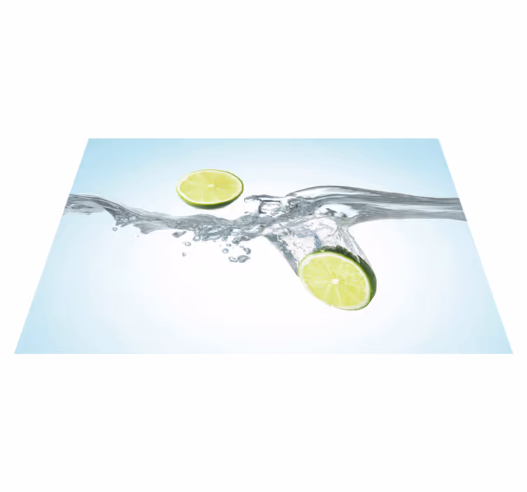 Textured placemats sliced limes splash - TenStickers