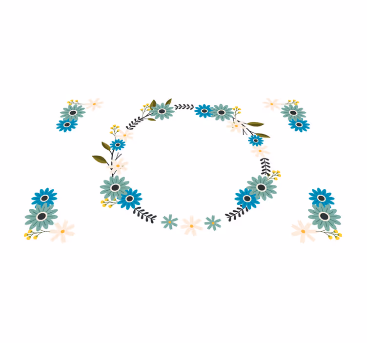 Original placemats with floral frame design - TenStickers