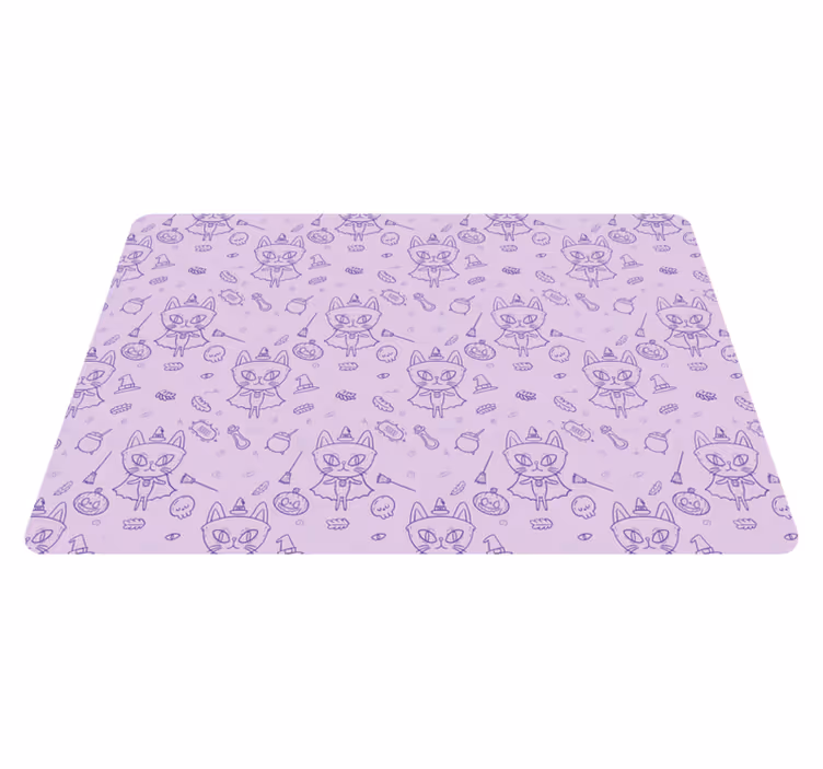 Children placemats whimsical cat design - TenStickers