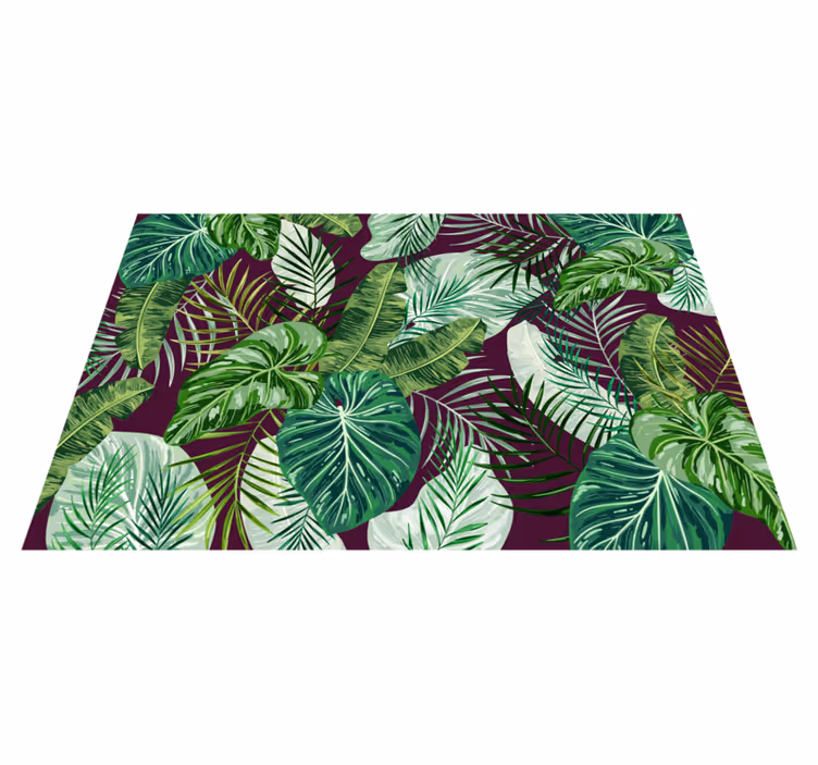 Textured placemats tropical leaf design - TenStickers