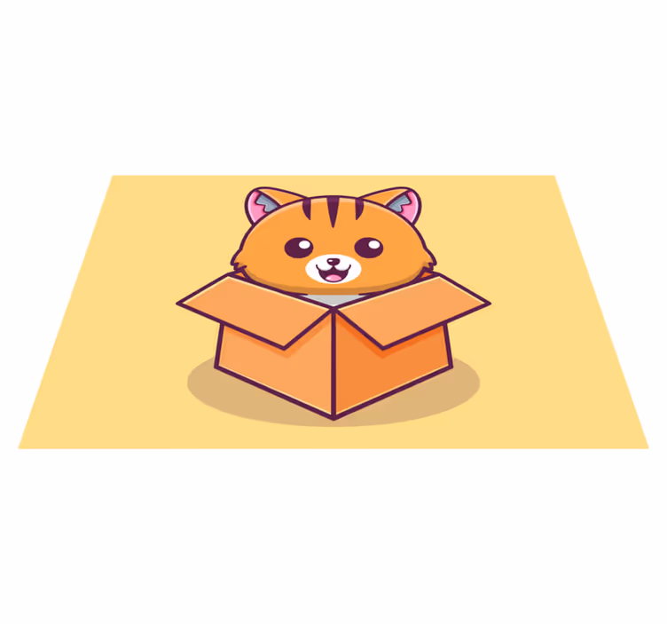 Children placemats happy cat box - TenStickers