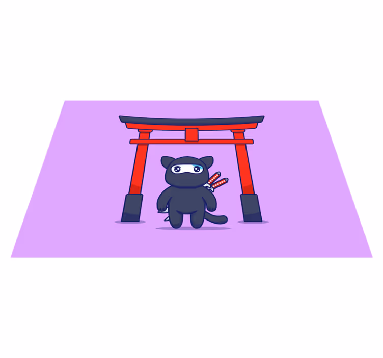 Original placemats cute ninja design - TenStickers